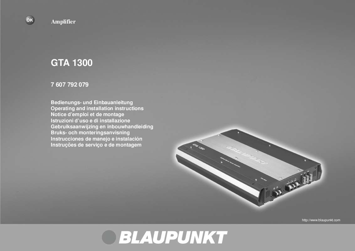 Notice BLAUPUNKT GTA 1300 - autoradio Trouver une solution à un ...