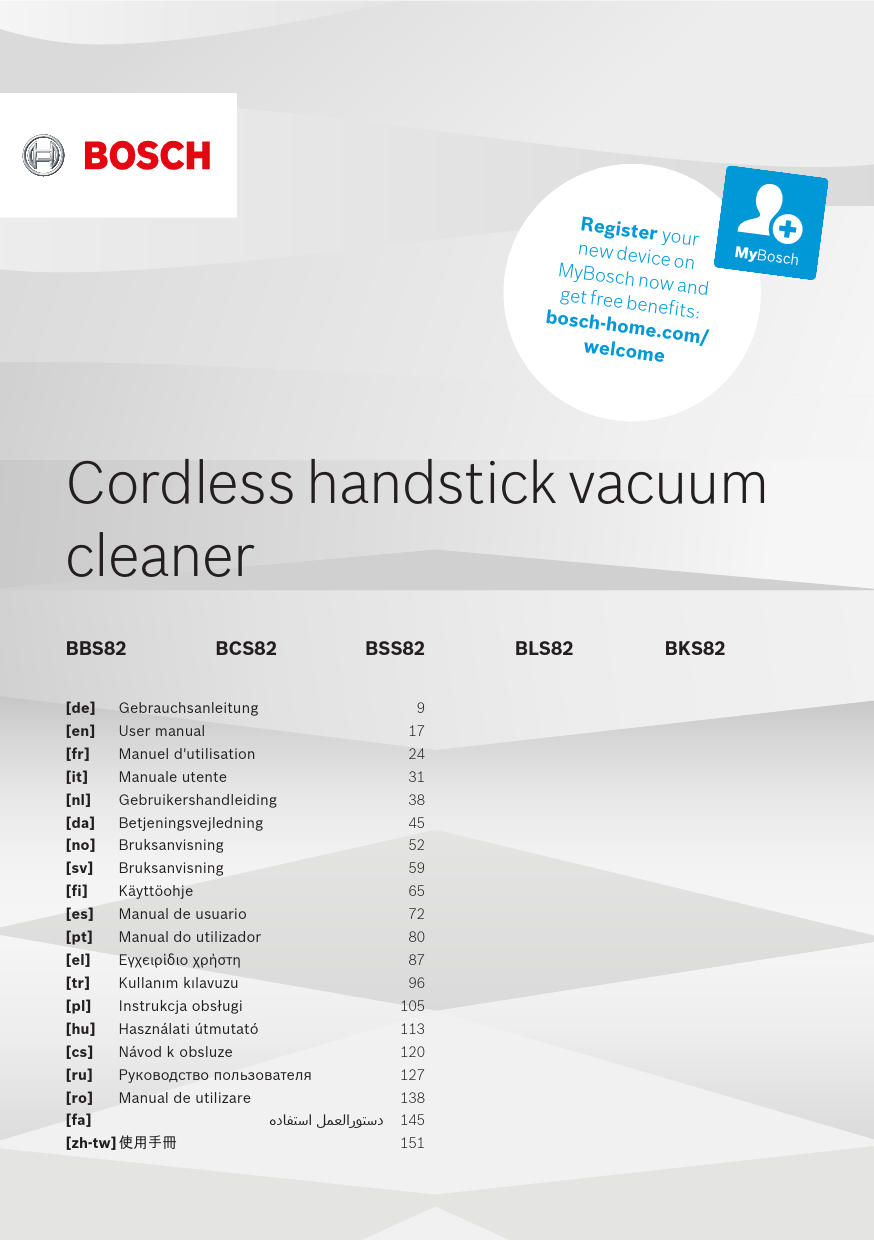 Mode d'emploi BOSCH BCS8224WA