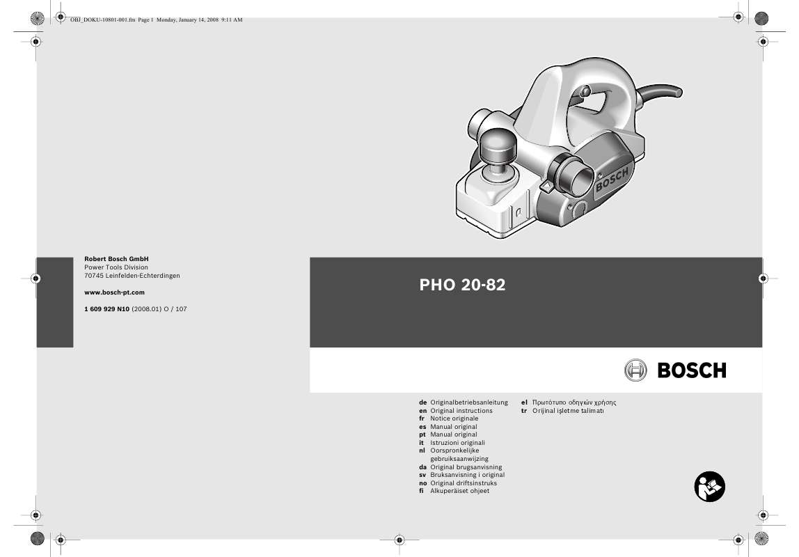 Notice BOSCH PHO 2082 ponceuse Trouver une solution à un problème