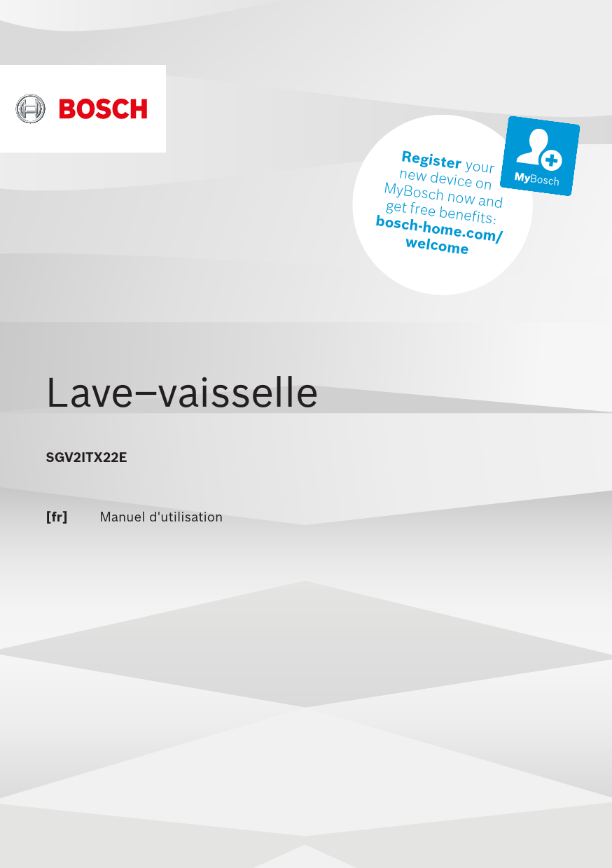 Mode d'emploi BOSCH SGV2ITX22E
