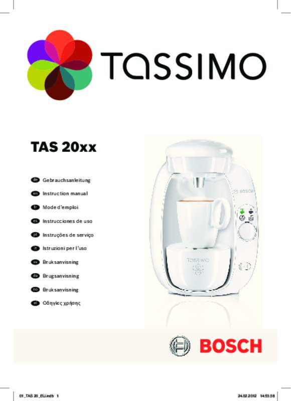 TASSIMO Entretien  Fonctionnement TASSIMO Bosch, mode d'emploi et