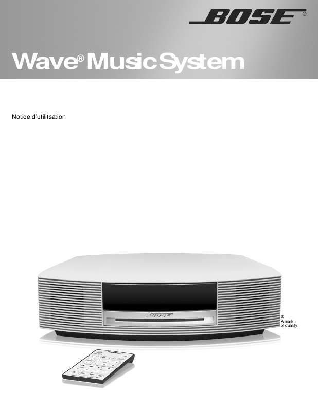 Mode d'emploi BOSE WAVE MUSIC SYSTEM