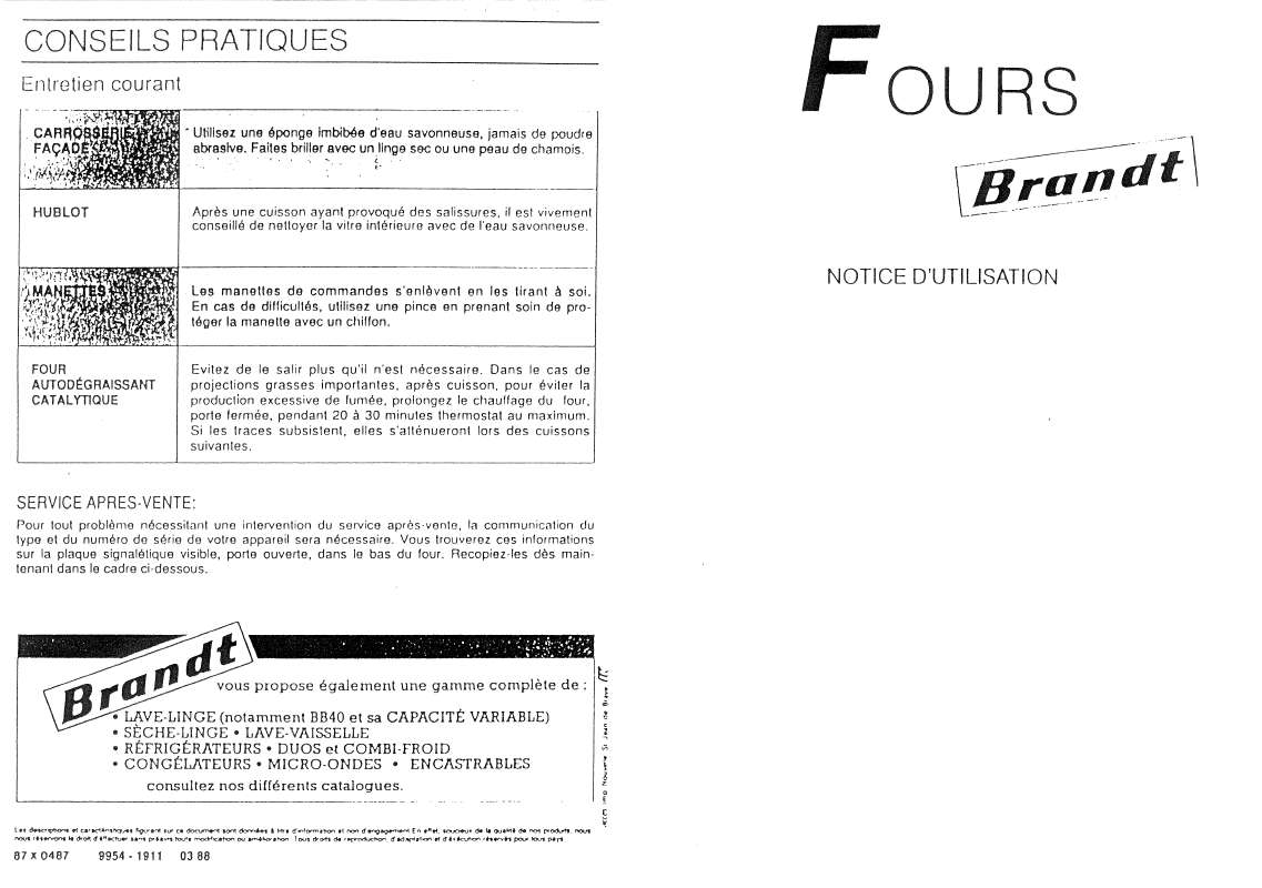 Four Brandt Notice Utilisation