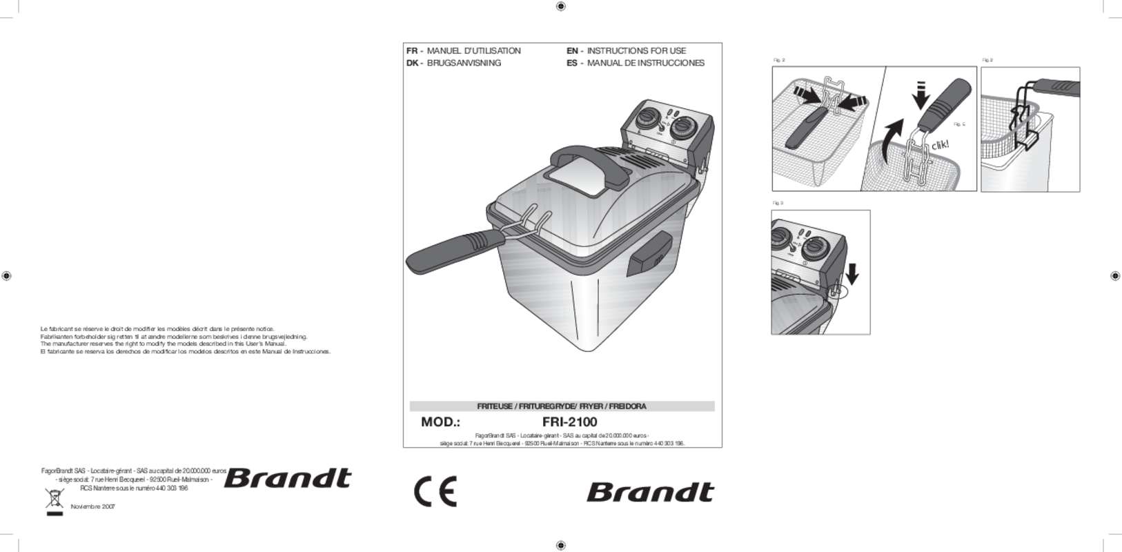 Mode d'emploi Brandt FRI2102E (Français - 70 des pages)