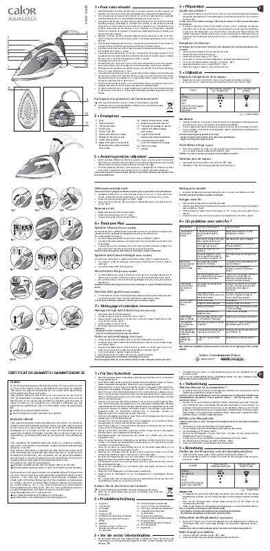 Mode d'emploi CALOR FV 5250