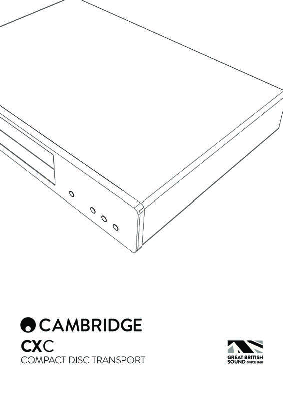 Mode d'emploi CAMBRIDGE AUDIO CXC