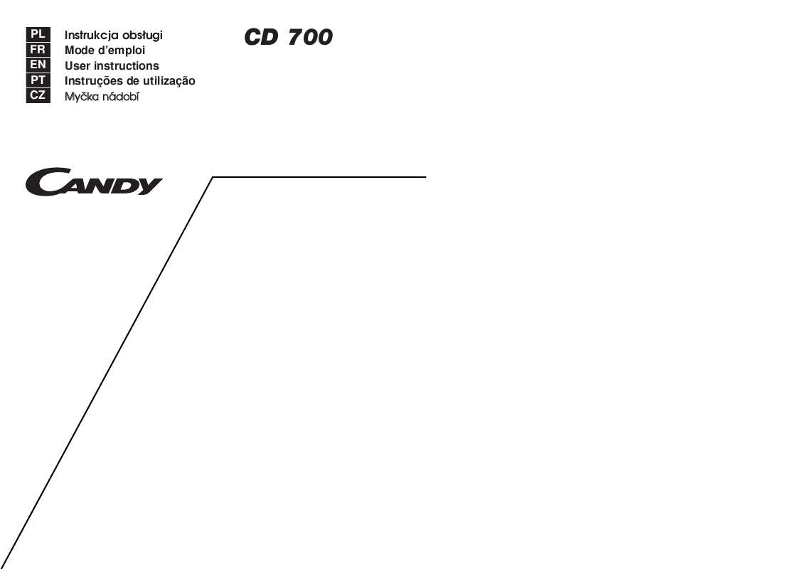 Mode d'emploi CANDY CD 700