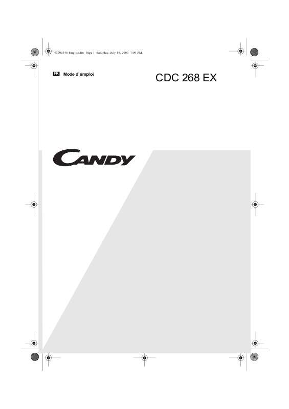 Mode d'emploi CANDY CDC 268 EX