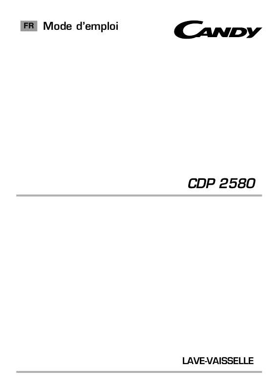 Mode d'emploi CANDY CDP 2580