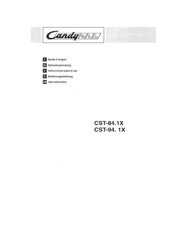 Mode d'emploi CANDY CST 84.1