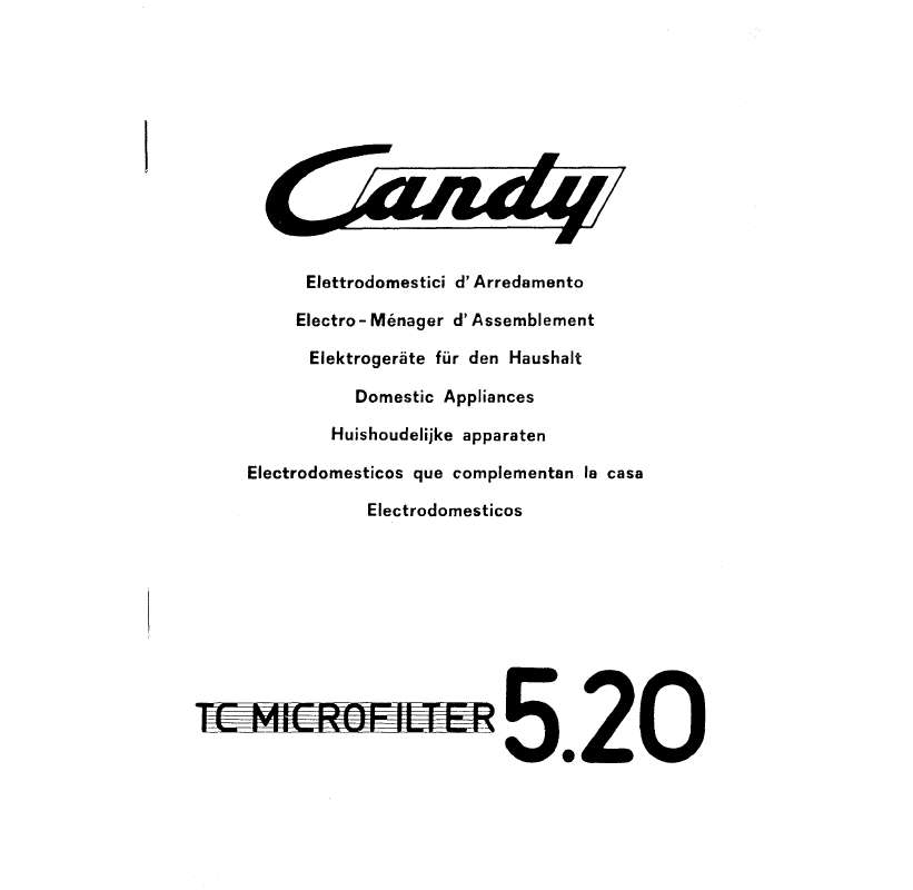 Mode d'emploi CANDY TC MICROFILTER 5.20