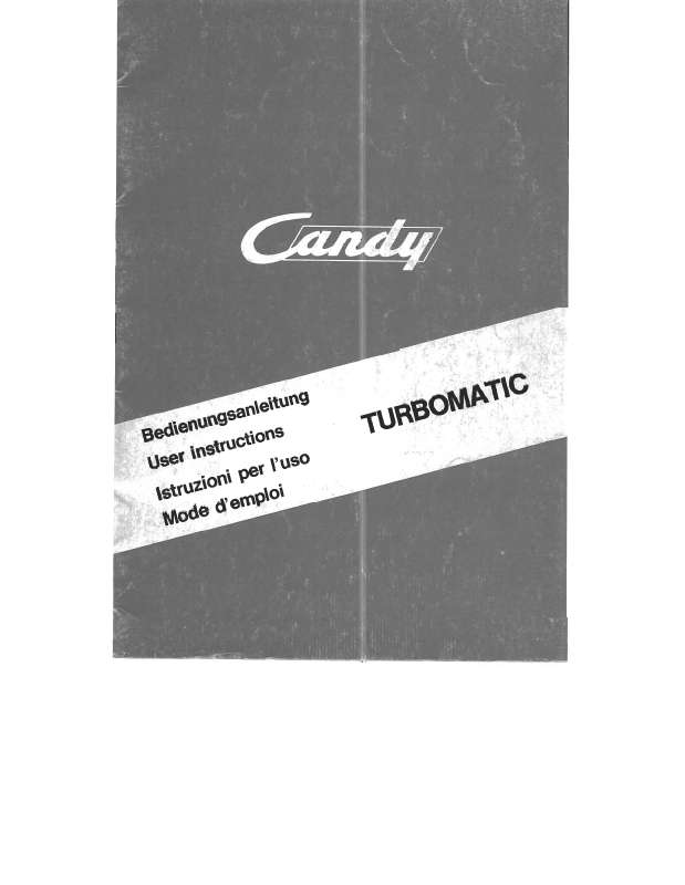 Mode d'emploi CANDY TURBOMATIC