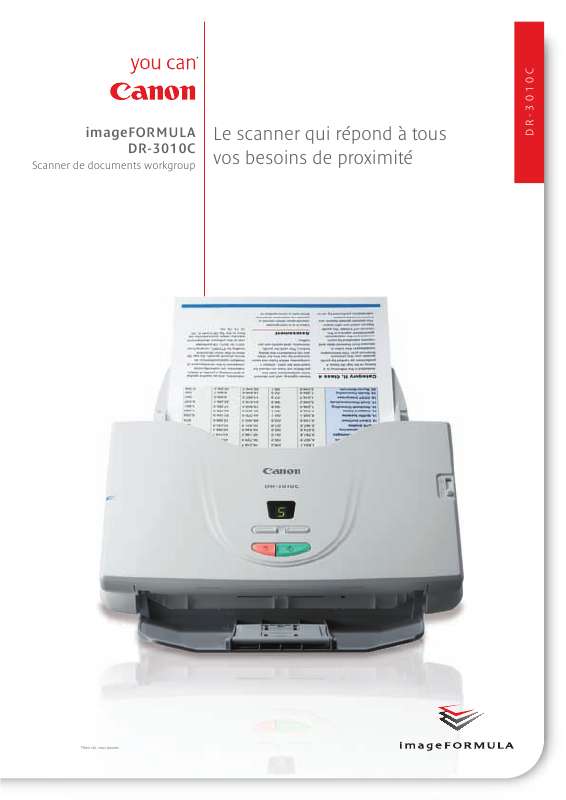 Notice CANON DR3010C scanner Trouver une solution à un problème