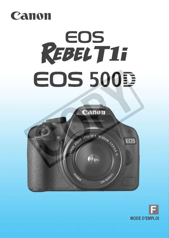 Notice CANON EOS REBEL T1I appareil photo reflex Trouver une solution