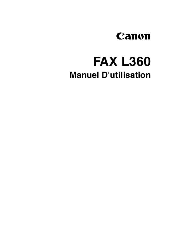 Notice CANON FAXL360 télécopieur Trouver une solution à un problème