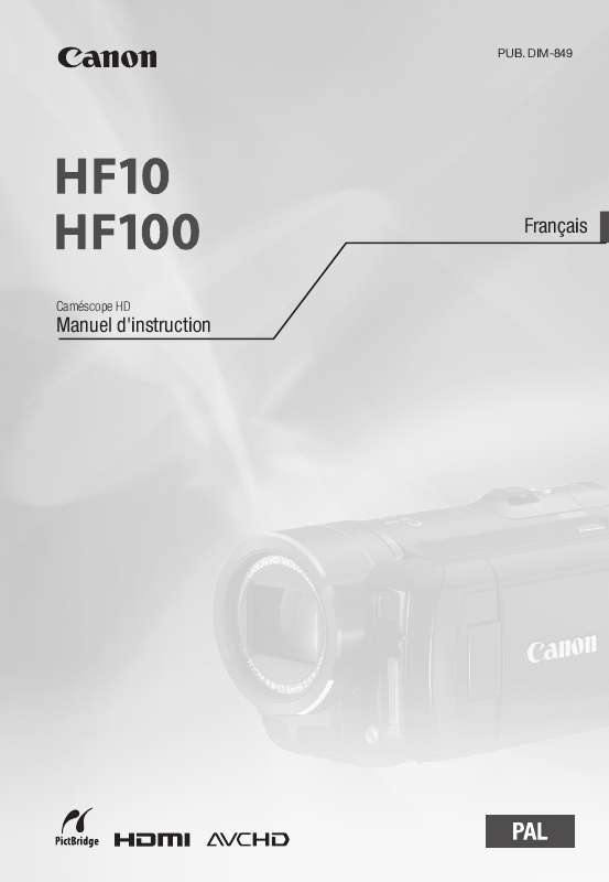 Mode d'emploi CANON HF100