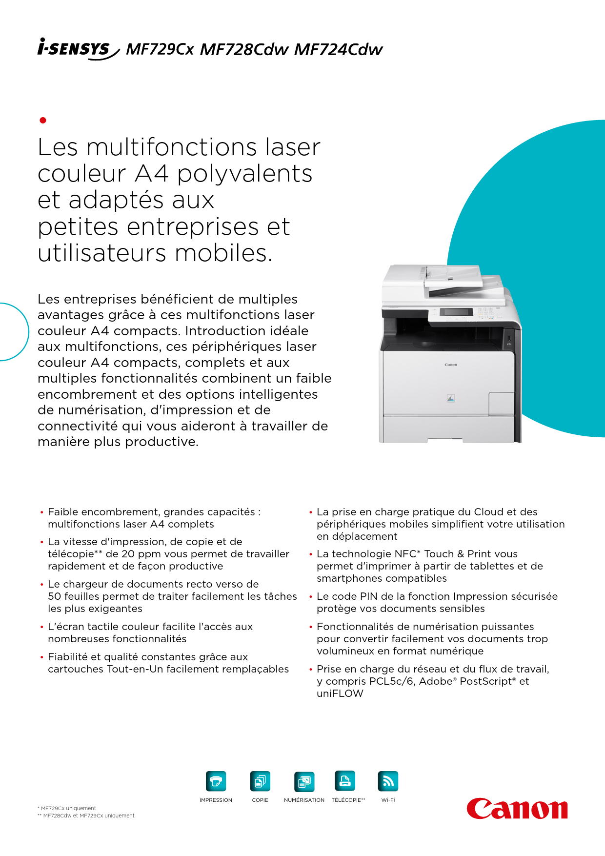 Mode d'emploi CANON I SENSYS MF 728 CDW