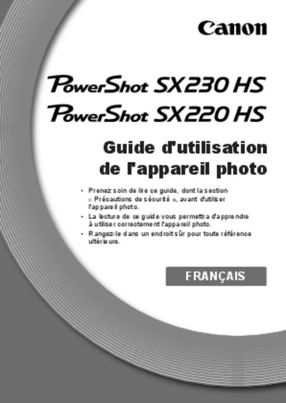Canon PowerShot SX220 HS | 121 caractéristiques et détails