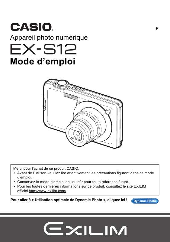 Notice CASIO EXS12 appareil photo Trouver une solution à un problème