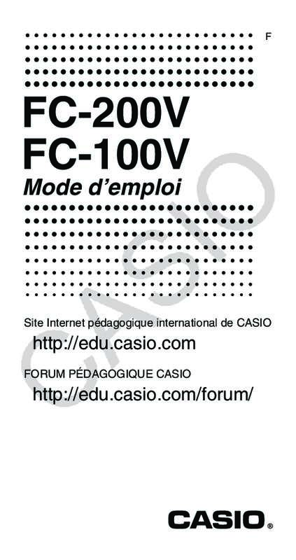 Notice CASIO FC 100 V calculatrice Trouver une solution à un problème CASIO FC 100 V mode d'emploi CASIO FC 100 V Français