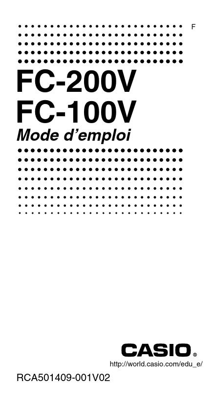 Mode d'emploi CASIO FC 100V-2