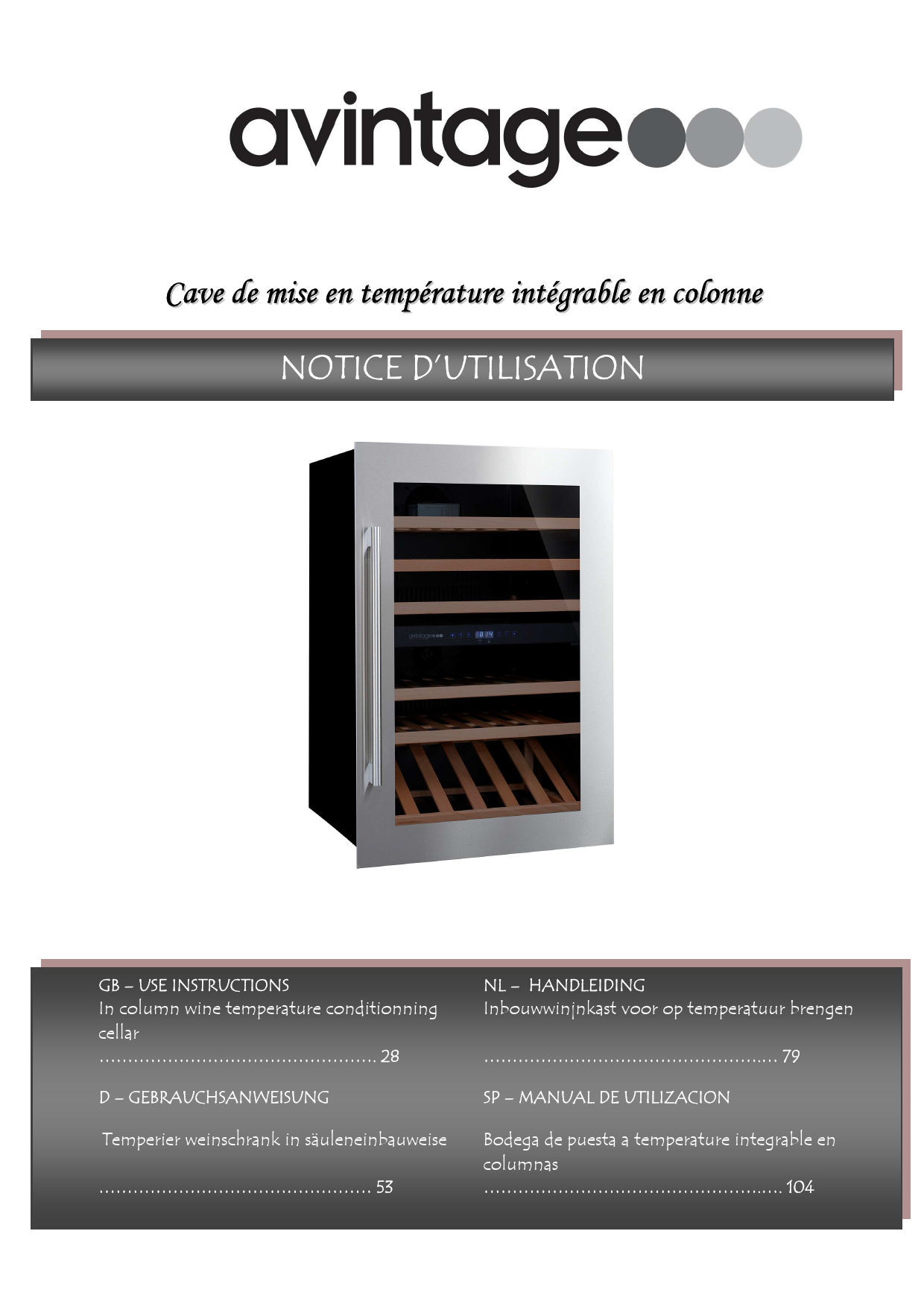 Notice cave à vin CLIMADIFF AV24XI Trouver une solution à un problème