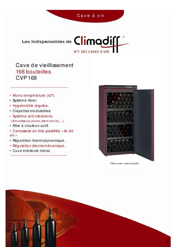 Notice cave à vin CLIMADIFF CVP 168 Trouver une solution à un problème