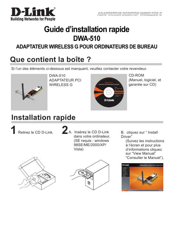 Notice D-LINK DWA-510 - point d'accès wifi Trouver une solution à un ...