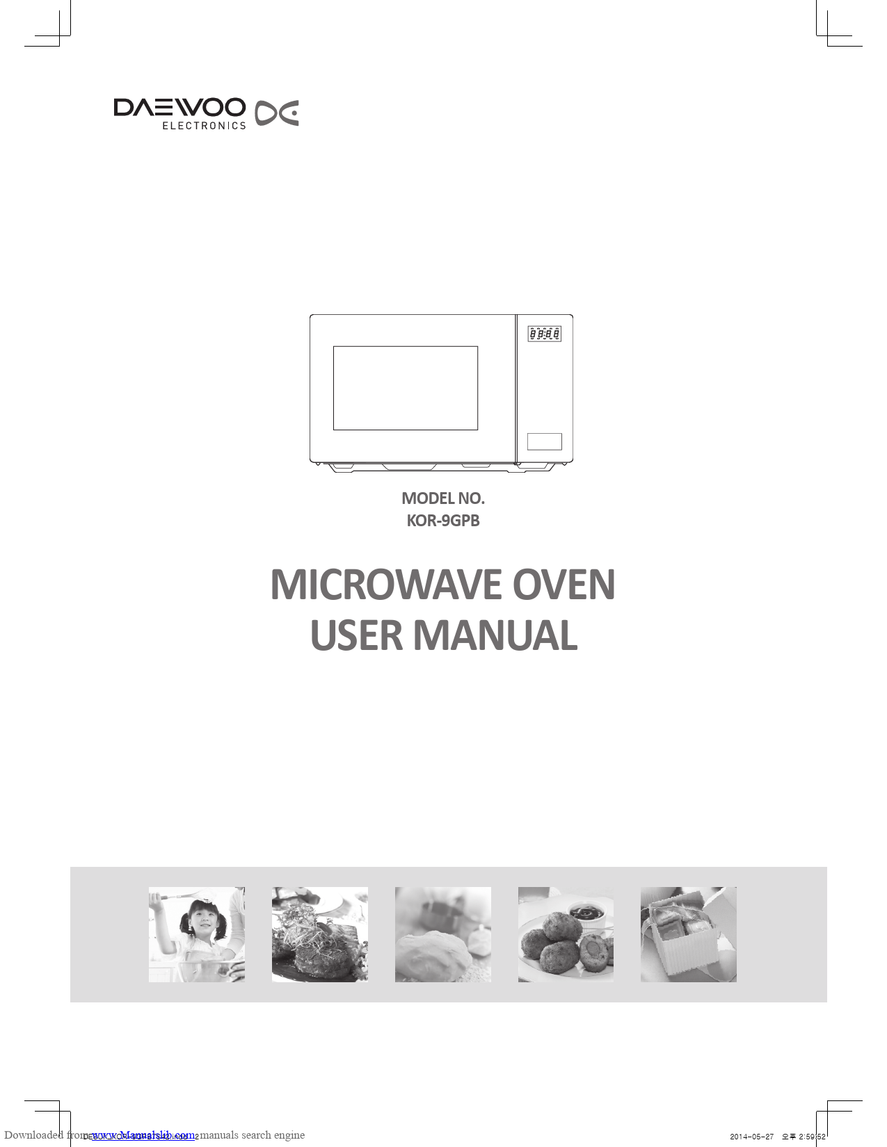 Notice four microonde DAEWOO KOG9GPB Trouver une solution à un — free download
