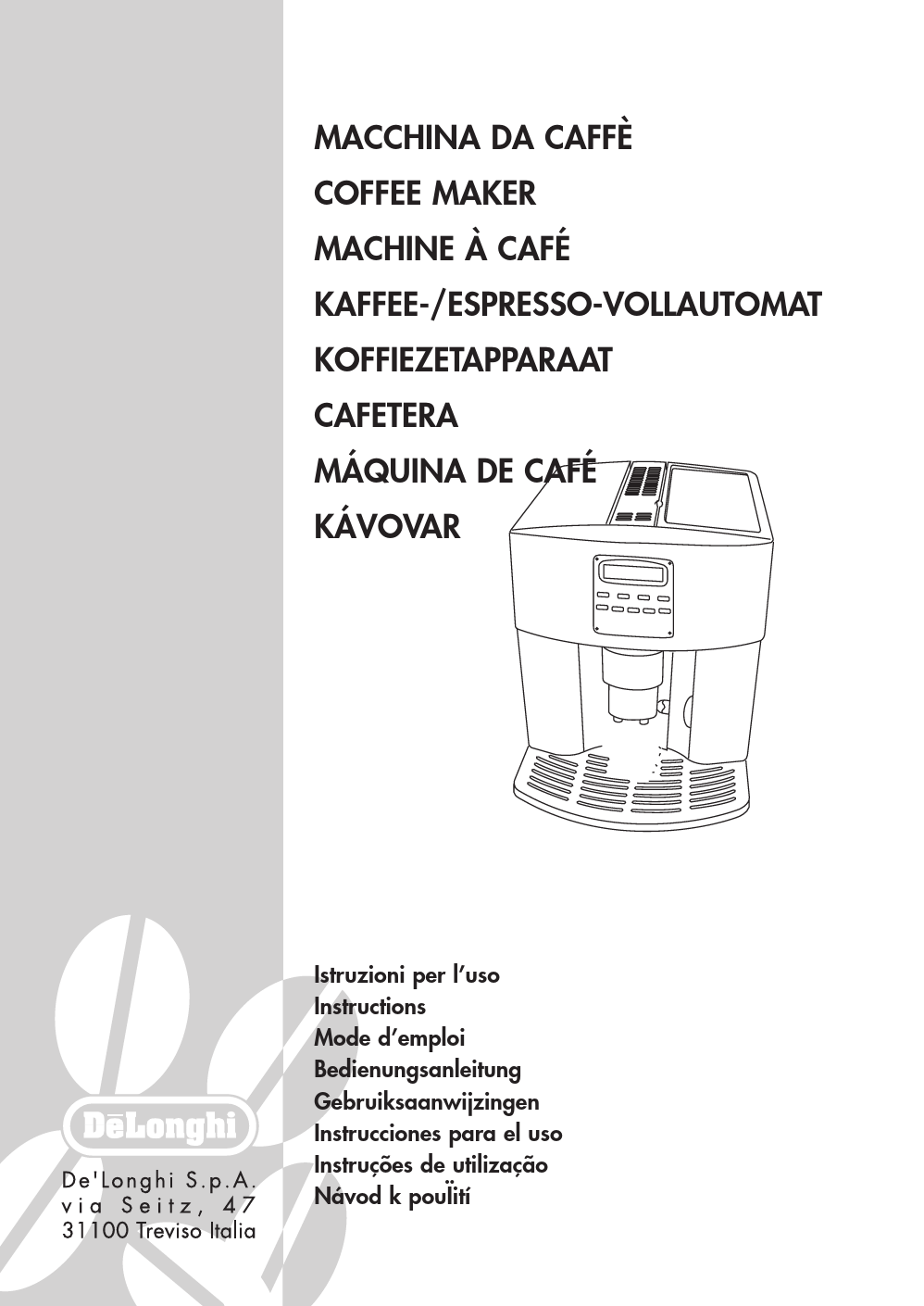 Mode d'emploi DELONGHI EAM 3500 S