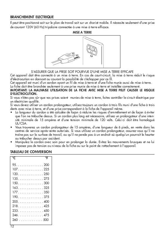 Notice four DELONGHI EO 1260 Trouver une solution à un problème DELONGHI EO 1260 mode d'emploi