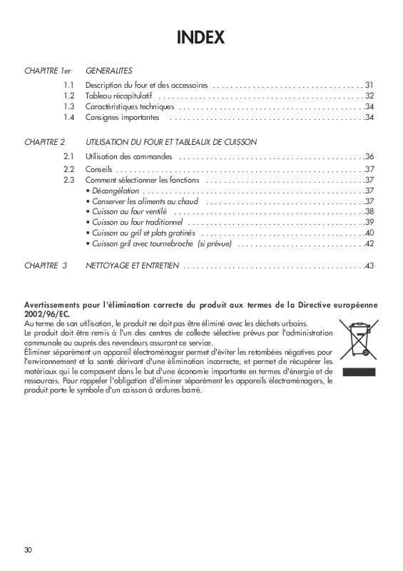 Notice four DELONGHI EO 3850.A Trouver une solution à un problème DELONGHI  EO 3850.A mode d'emploi DELONGHI EO 3850.A Français