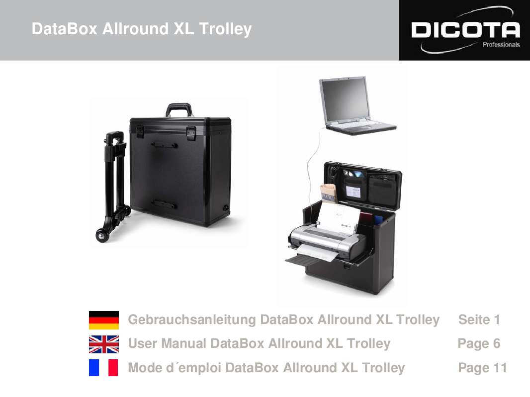 Mallette Alu DICOTA DATASMART Pour Imprimante HP Officejet Et Notebook 14 Pouces