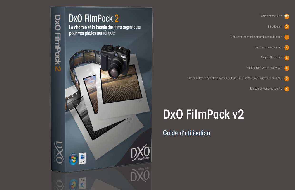 Mode d'emploi DXO FILM PACK V2.0