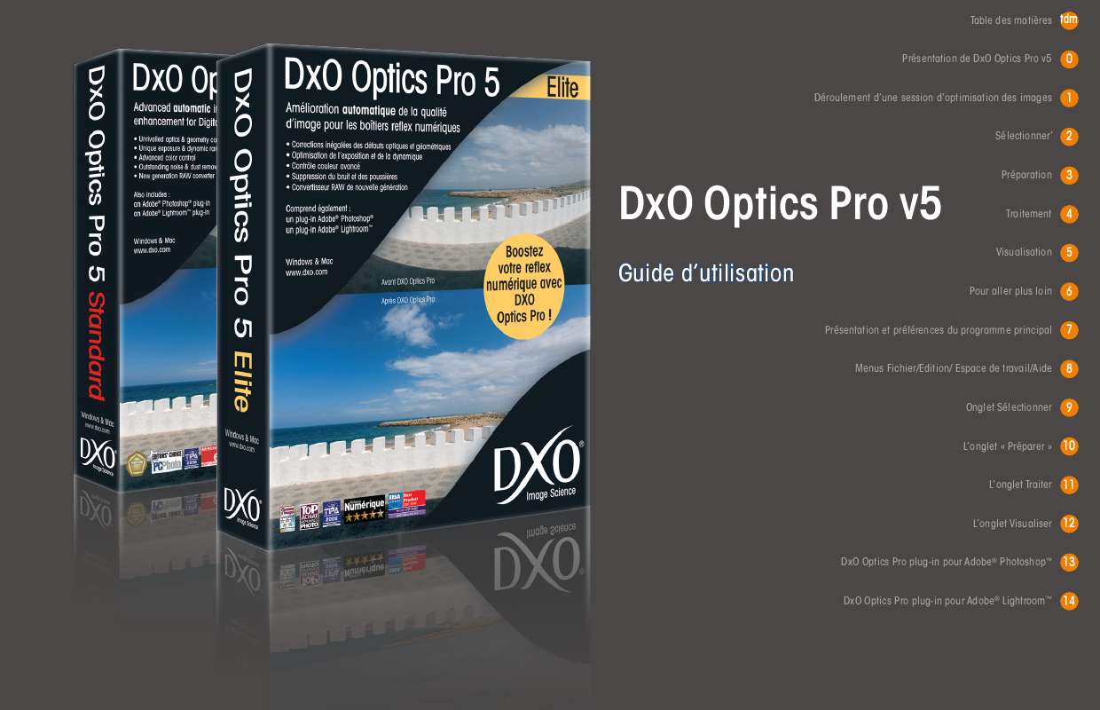Mode d'emploi DXO OPTICS PRO V5.2
