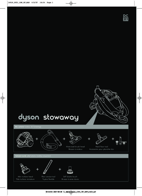 Mode d'emploi DYSON DC21 STOWAWAY