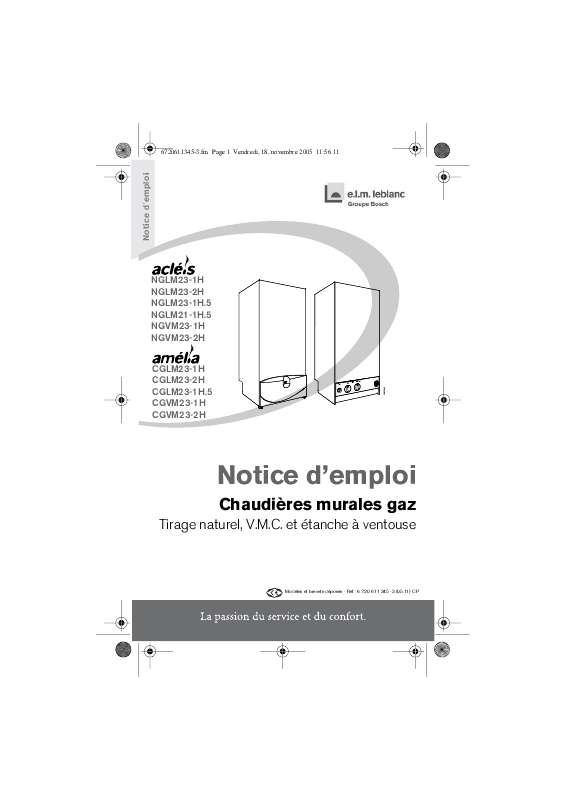 Mode d'emploi ELM LEBLANC AMELIA CGLM23-1H