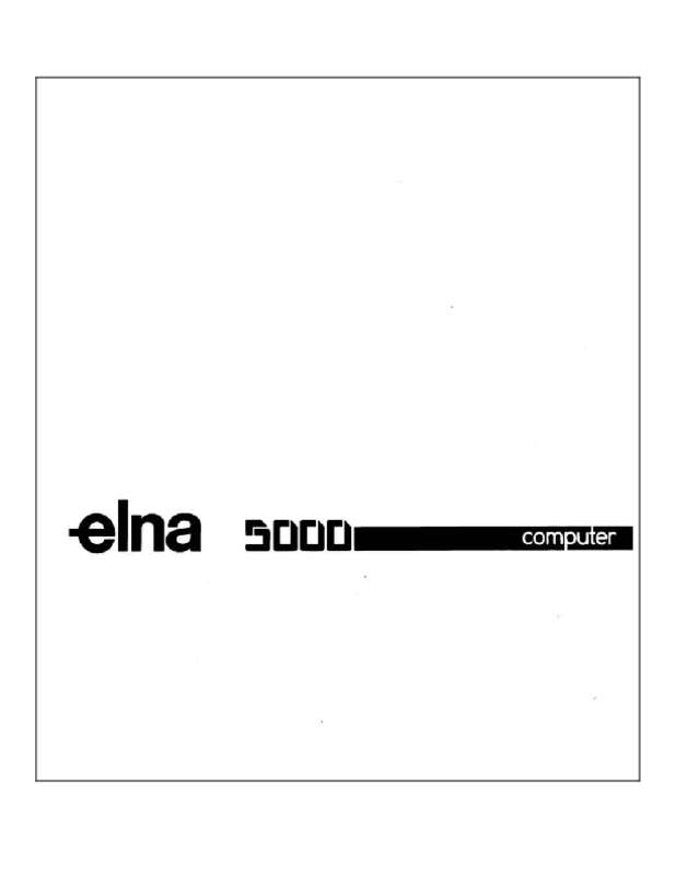 Mode d'emploi ELNA 5000