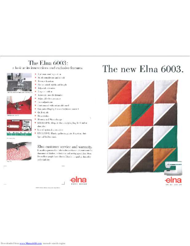 Mode d'emploi ELNA 6003