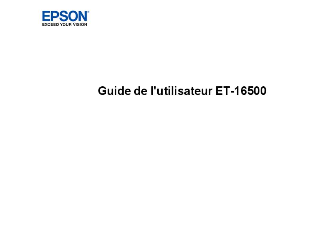 Mode d'emploi EPSON ECOTANK ET-16500