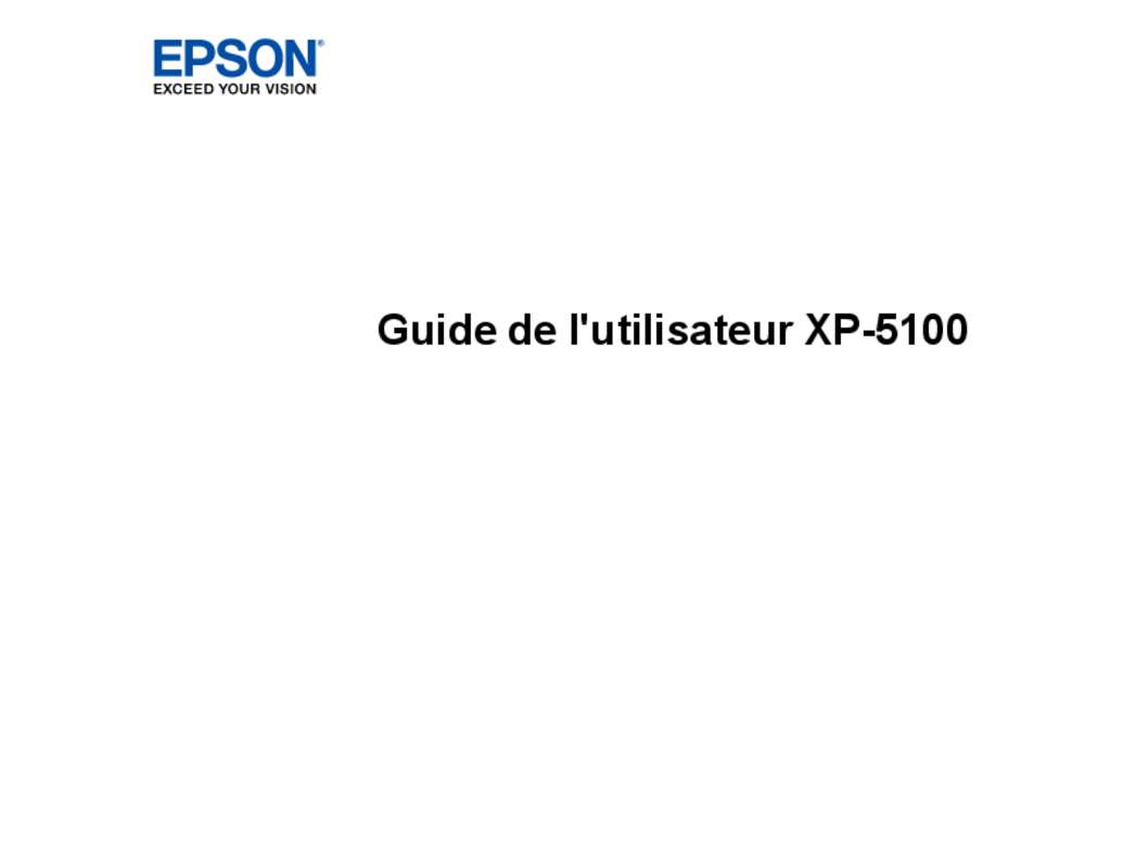 Mode d'emploi EPSON EXPRESSION HOME XP-5100