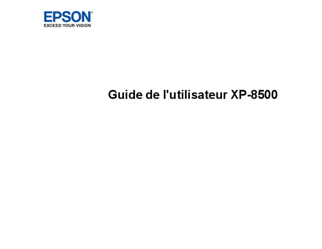 Mode d'emploi EPSON EXPRESSION PHOTO XP-8500