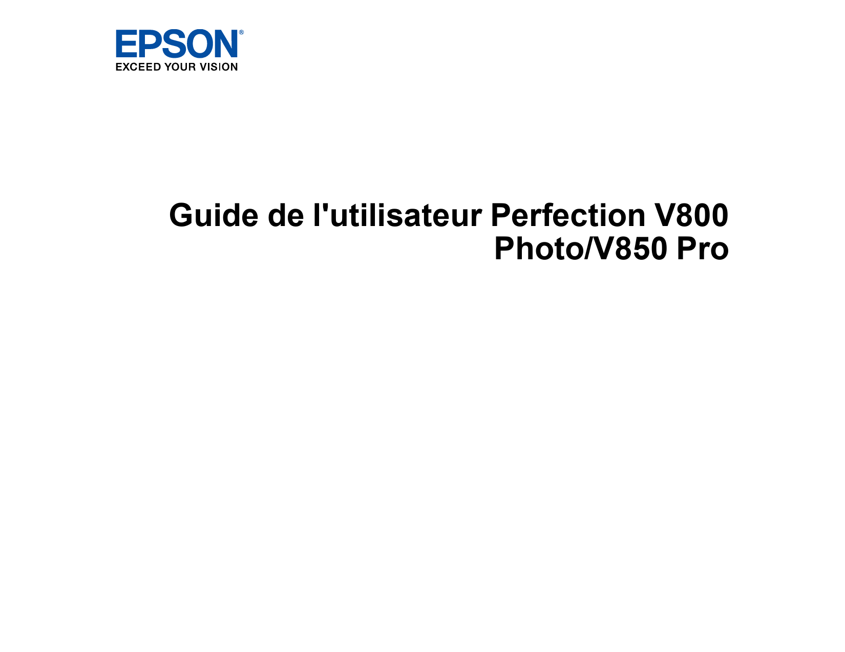 Mode d'emploi EPSON V850 PRO