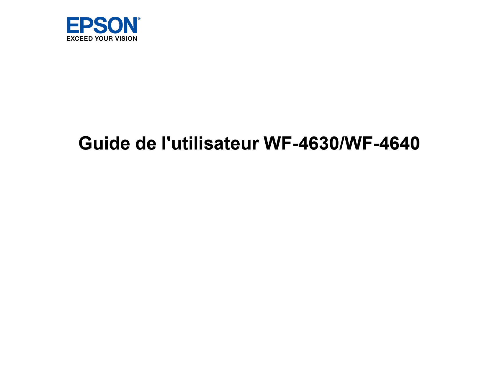 Mode d'emploi EPSON WORKFORCE PRO WF-4640DTW