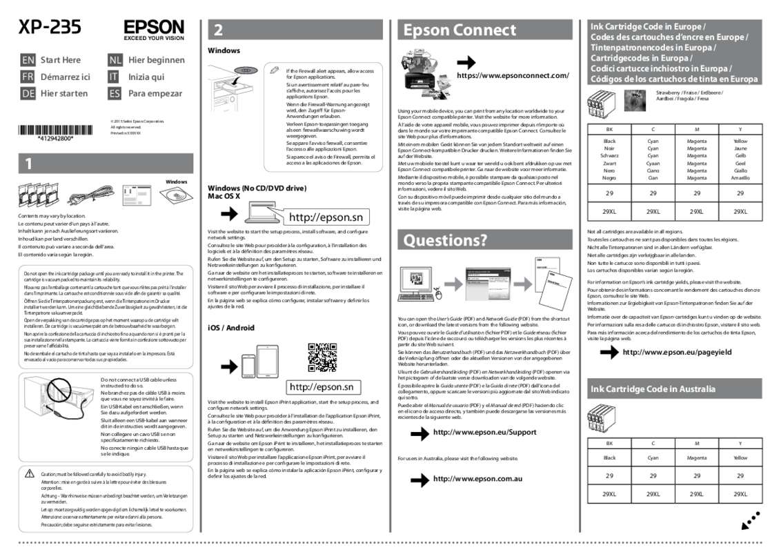 Lad os gøre det Loaded Adskille Notice EPSON XP 235 - scanner Trouver une solution à un problème EPSON XP  235 mode d'emploi EPSON XP 235 Français