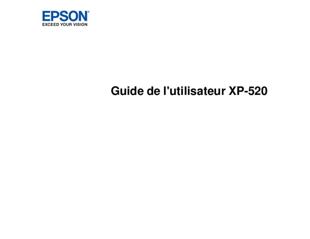 Mode d'emploi EPSON XP 520