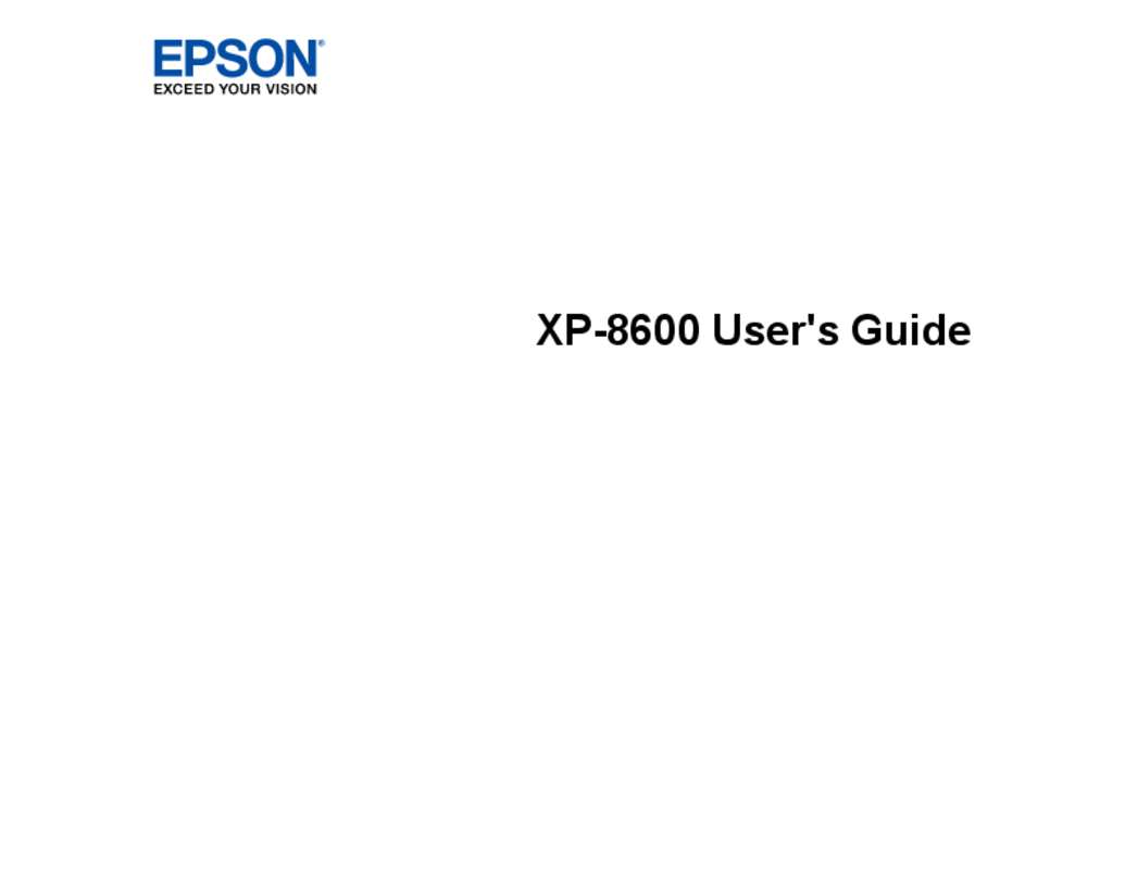 Mode d'emploi EPSON XP-8600