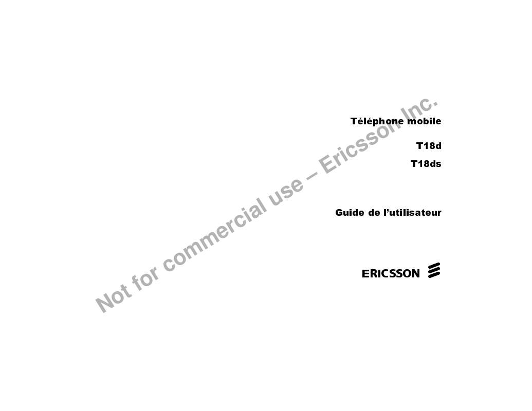 Mode d'emploi ERICSSON T18D
