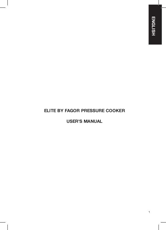 Notice FAGOR ELITE PRESSURE COOKER Trouver une solution à un problème