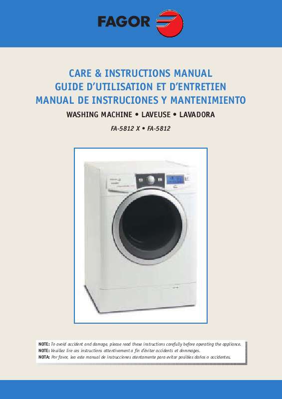 Notice FAGOR FA5812 Trouver une solution à un problème FAGOR FA5812 — free download